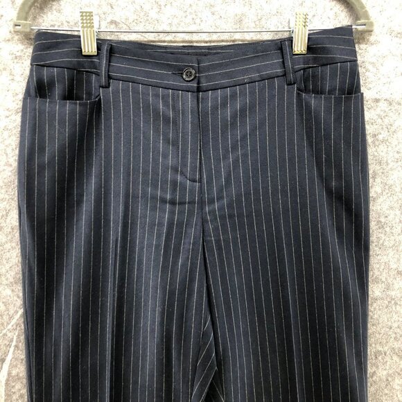 1.2.3 Paris Pinstriped Dress Pant Navy Blue Womens Size EU 40 US 10 Tapered Leg - Picture 3 of 11
